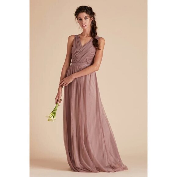 Birdy Grey Christina Convertible Tulle Maxi Formal Bridesmaid Dress Sunday Mauve - Picture 1 of 16